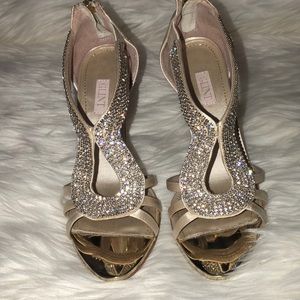 Glint champagne/ivory heels with gold accents